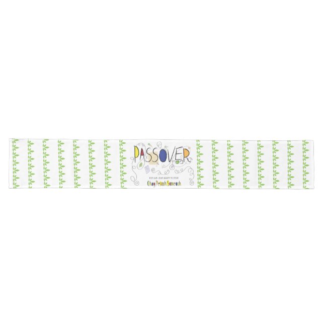 Passover Chag Sameach Large Long Table Runner (Horizontal)