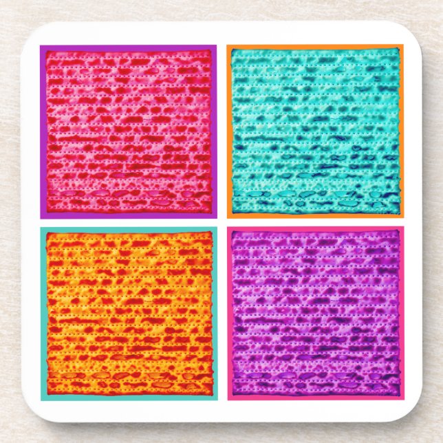 Passover Coasters Colorful Matzah (Front)