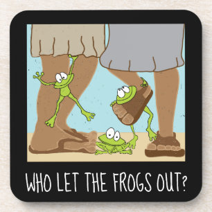Passover Coasters Who let the frogs out? Set of 6