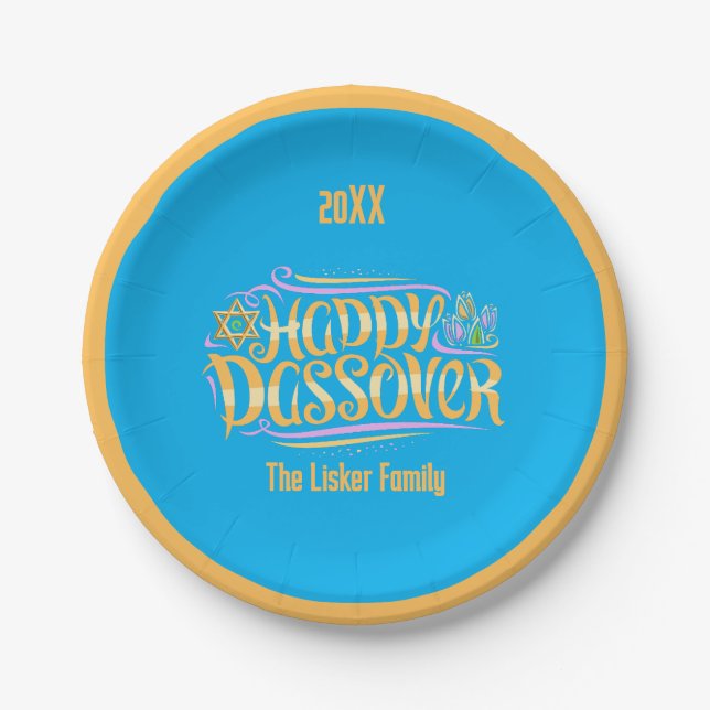 Passover Family Seder Dinner Paper Plate (Front)