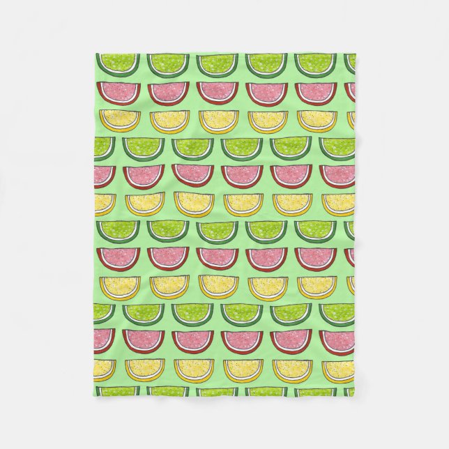 Passover Fruit Slice Jelly Gummy Candy Lemon Lime Fleece Blanket (Front)