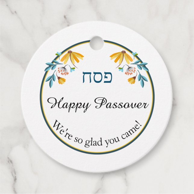 Passover Gift Tags Spring Flowers (Front)