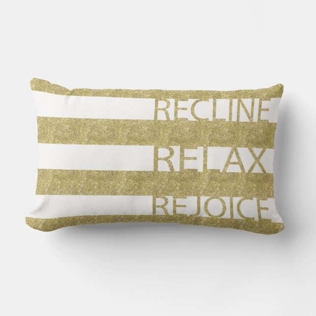 Passover Gold Pillow "Recline, Relax, Rejoice" (Front)