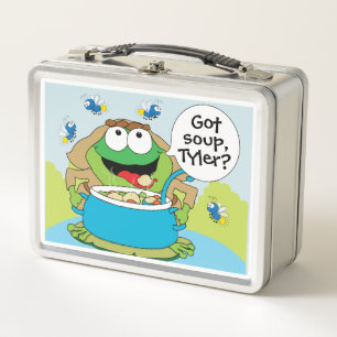 Passover Got Soup Frogs Silver Metal Lunch Box