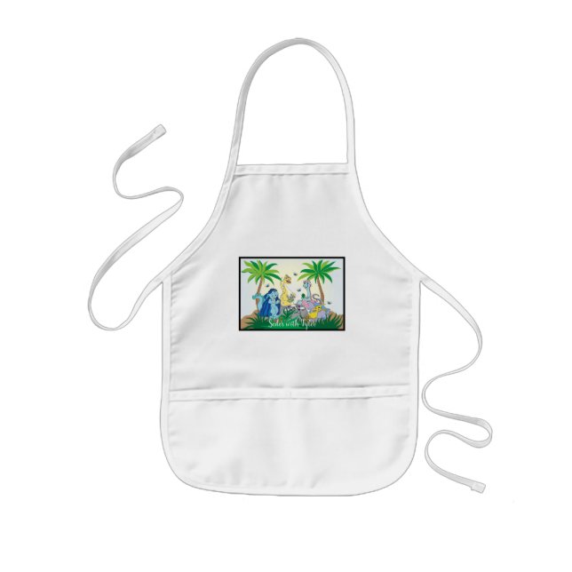 Passover Kids' Apron Dinosaur Seder (Front)