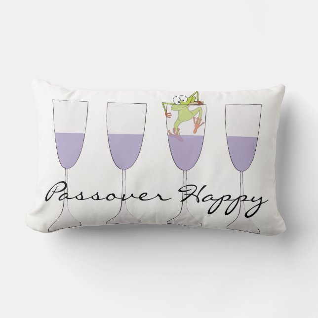 Passover Lumbar Pillow "Four Cups of Wine" (Front)
