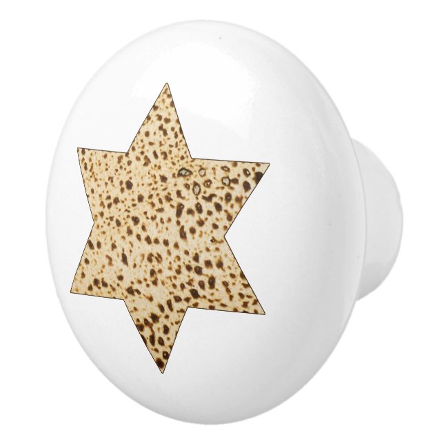 Passover Matzah Bread Star of David Ceramic Knob (Right)