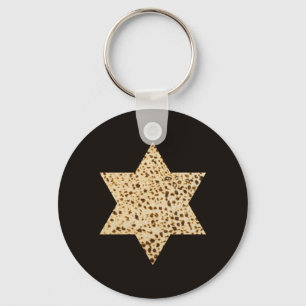 Passover Matzah Bread Star of David Key Ring