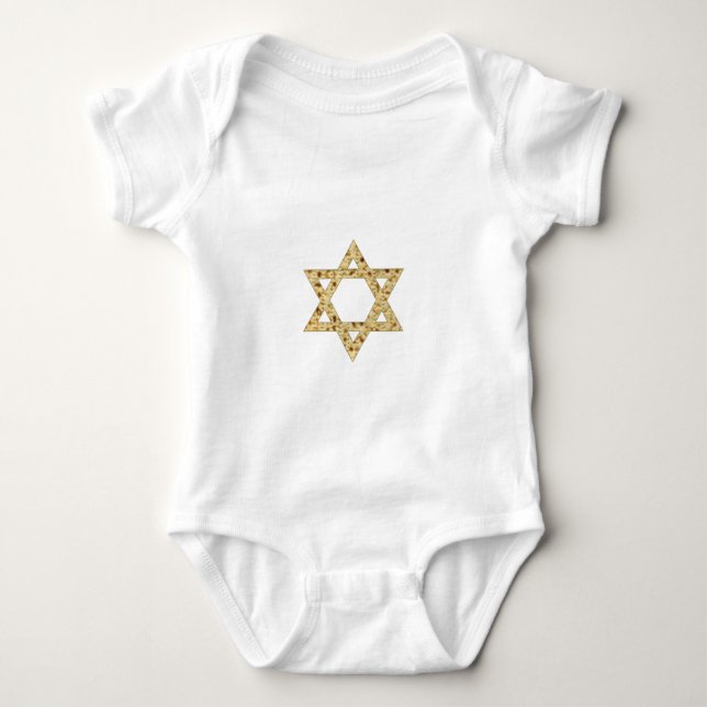 Passover Matzoh Star of David Baby Bodysuit (Front)