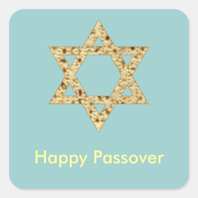 Passover Matzoh Star of David  Judaism Square Sticker (Front)