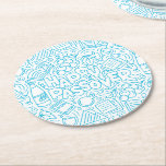 Passover Paper Coaster<br><div class="desc">Add a festive and meaningful touch to your Seder table with this beautifully designed Passover paper coaster. Featuring a cheerful “Happy Passover” greeting, this vibrant design is filled with classic holiday symbols — the Haggadah, traditional matzos, bottles of wine, elegant wine glasses, and playful decorative doodles. Each element reflects the...</div>