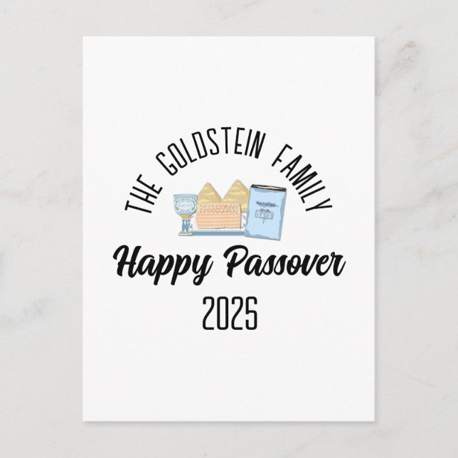 Passover Personalised Family Name  Postcard (Front)