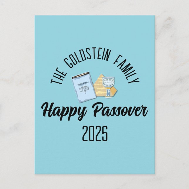 Passover Personalised Family Name   Postcard (Front)
