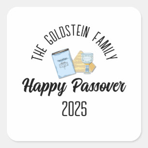 Passover Personalised Family Name  Square Sticker