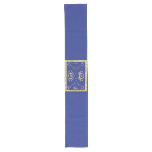 Passover Pesach Blue Large Long Table Runner