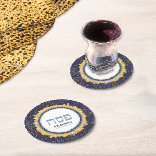 Passover Pesach Personalised Seder Jerusalem Round Paper Coaster