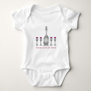 PASSOVER PESACH PRESENT FOUR CUPS OF WINE BABY BODYSUIT