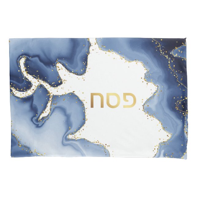 Passover Seder Blue Agate Personalised Pillowcase (Front)