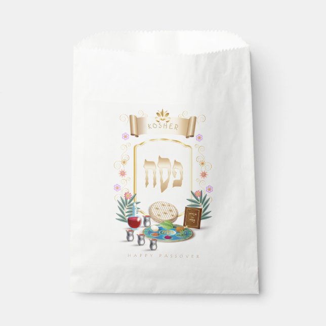 Passover Seder Kosher Pesach Symbols Favour Bags (Front)