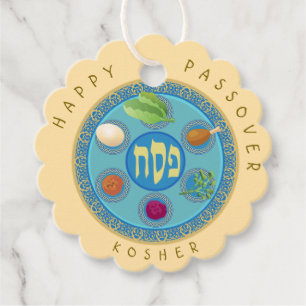 Passover Seder Plate Kosher Pesach Favour Tags