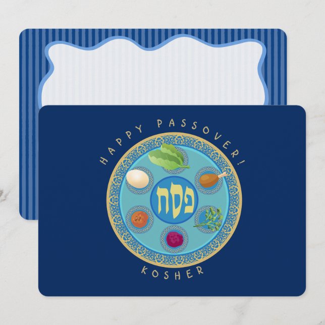 Passover Seder Plate Kosher Pesach Personalised Card (Front/Back)