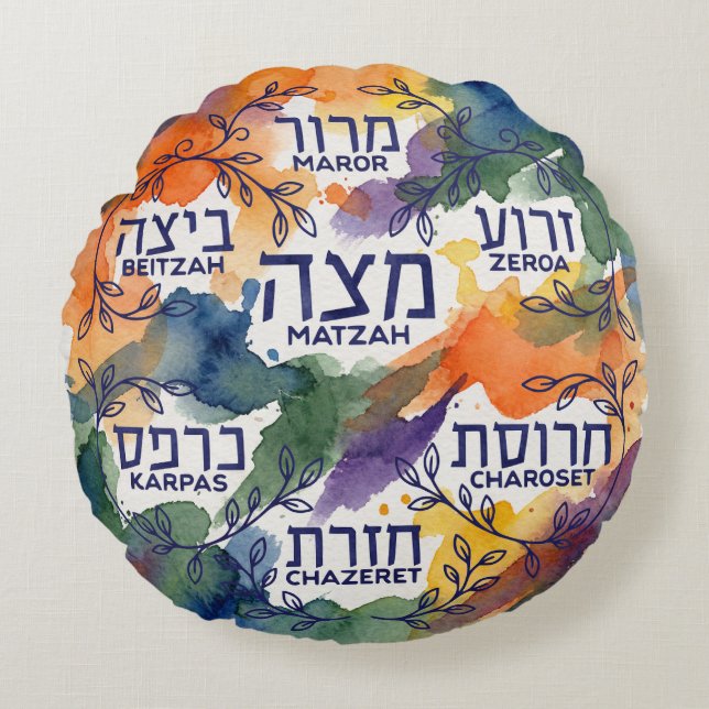 Passover Seder Plate Leaning Pillow for Seder (Front)