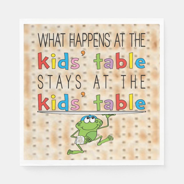 Passover Standard Napkins The Kids' Table Pattern (Front)