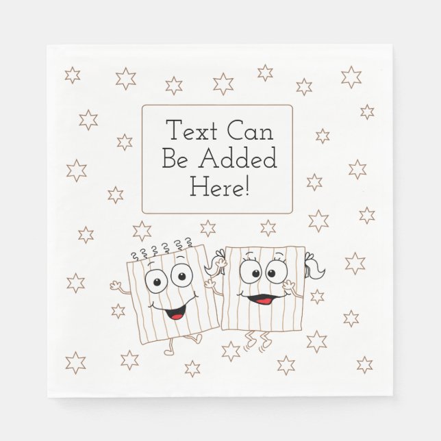 Passover White Standard Napkins Matzah Happy (Front)