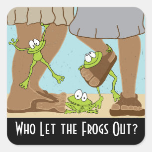 Passover Who Let the Frogs Out? Square Sticker