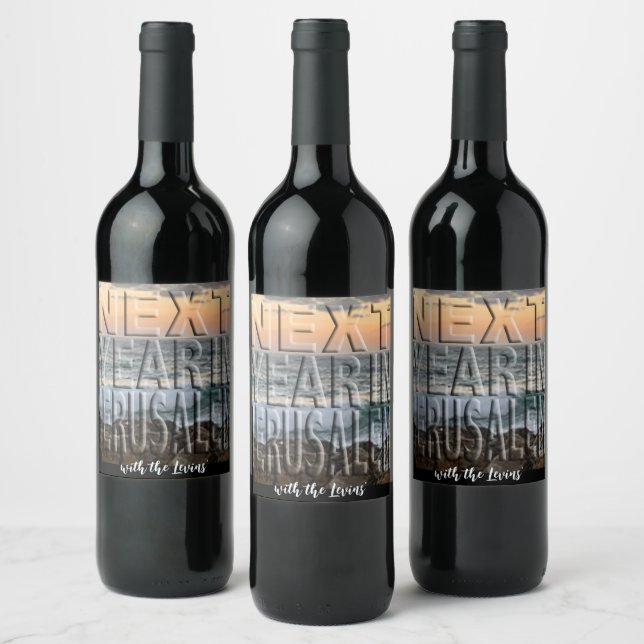 Passover Wine Bottle Label Jerusalem Beach (Bottles)