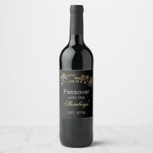 Passover Wine Bottle Label Jerusalem Design