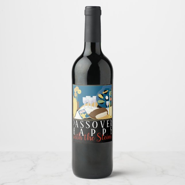 Passover Wine Bottle Label The Seder Table (Front)