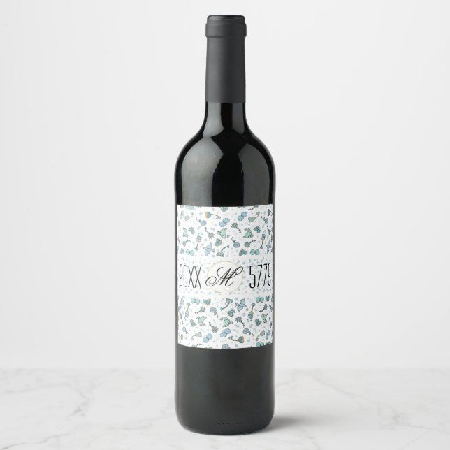 Passover Wine Bottle Label Whimsical Seder Time (Front)