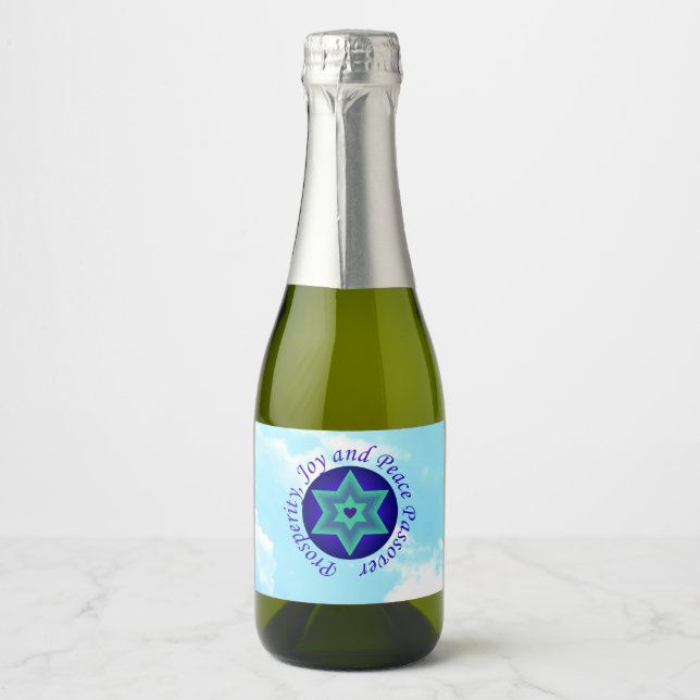 Passover wishes sparkling wine label (Front)