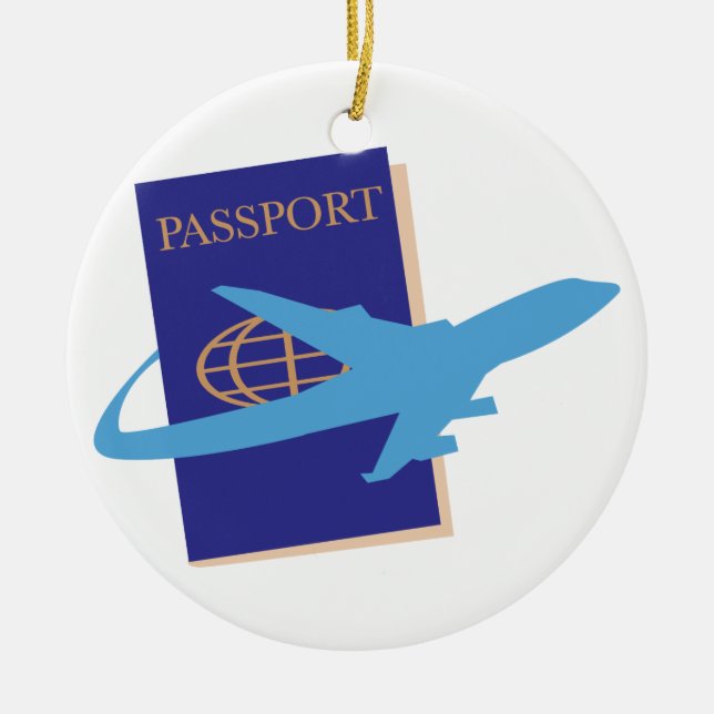 Passport Ceramic Tree Decoration (Front)