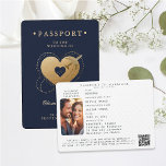 Passport Gold Heart Plane Navy Destination Wedding Invitation<br><div class="desc">Celebrate your love story with this Passport Navy Faux Gold Hearts Destination Wedding Invitation, designed for the modern couple planning an unforgettable wedding abroad. With a navy blue background and dazzling faux gold heart accents as well as an aeroplane with ticker tape forming a heart, this invitation blends romance and...</div>