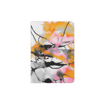 Passport Holder: "Memory", pink & orange