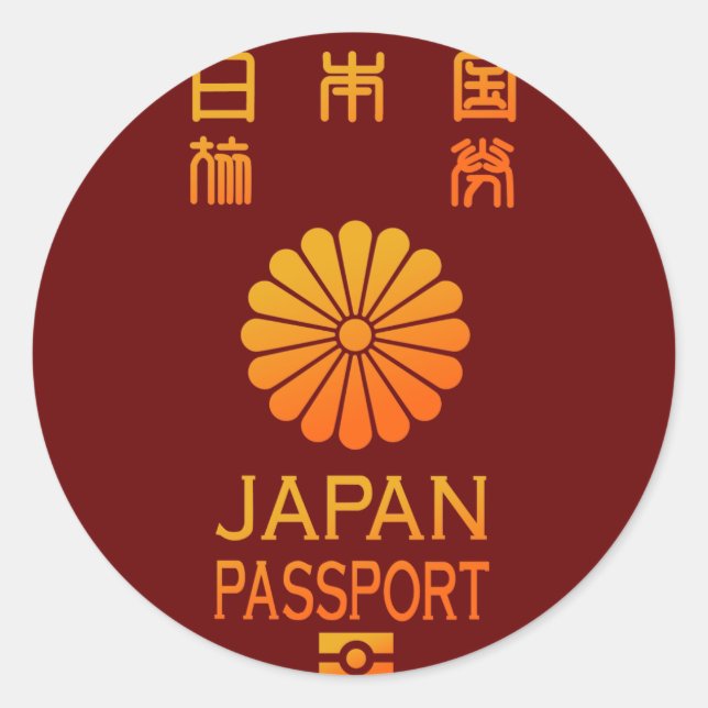 PASSPORT(JAPAN) CLASSIC ROUND STICKER (Front)
