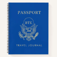 Passport Monogram Custom Travel Journal Notebook