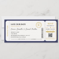 Passport Save the Date Wedding Destination Travel