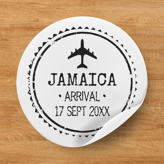 Passport Stamp Jamaica Destination Wedding Classic Round Sticker (Passport Stamp Jamaica Destination Wedding Classic Round Sticker
)