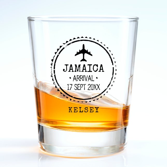 Passport Stamp Jamaica Destination Wedding Shot Glass (Passport Stamp Jamaica Destination Wedding Shot Glass
)