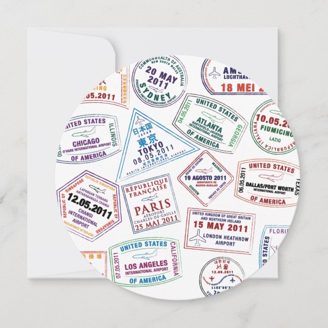 Passport Stamp Pattern Print (Front)