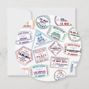 Passport Stamp Pattern Print