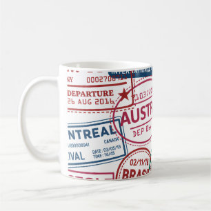 Passport Stamps Addict Retro World Traveler Coffee Mug