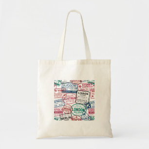 Passport Stamps Addict Retro World Traveler Tote Bag