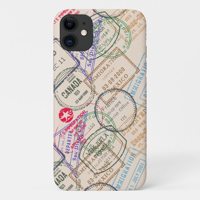 Passport Stamps Travel Case-Mate iPhone Case (Back)