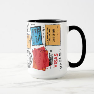 Passport Stamps Travel Design Mug