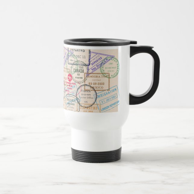 Passport Stamps Travel Mug (Right)