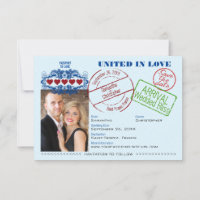 Passport to Love Fun Destination Wedding Navy Blue